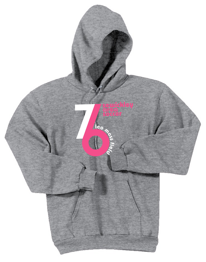 SAS WHITE & PINK '76 YOUTH & ADULT HOODED SWEATSHIRT