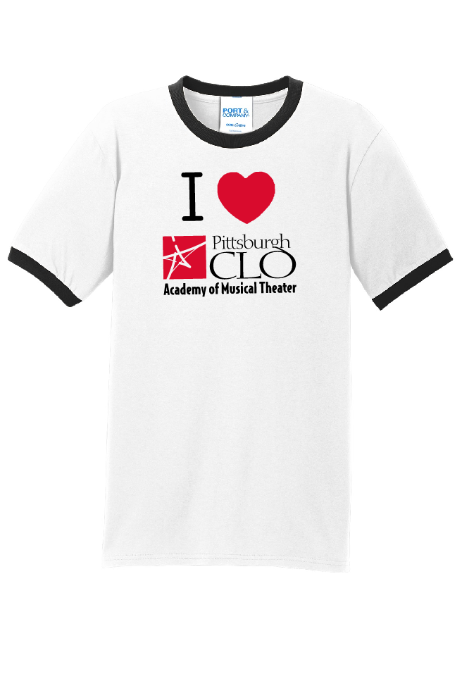 CLO ACADEMY ADULT CORE COTTON RINGER TEE - I HEART CLO