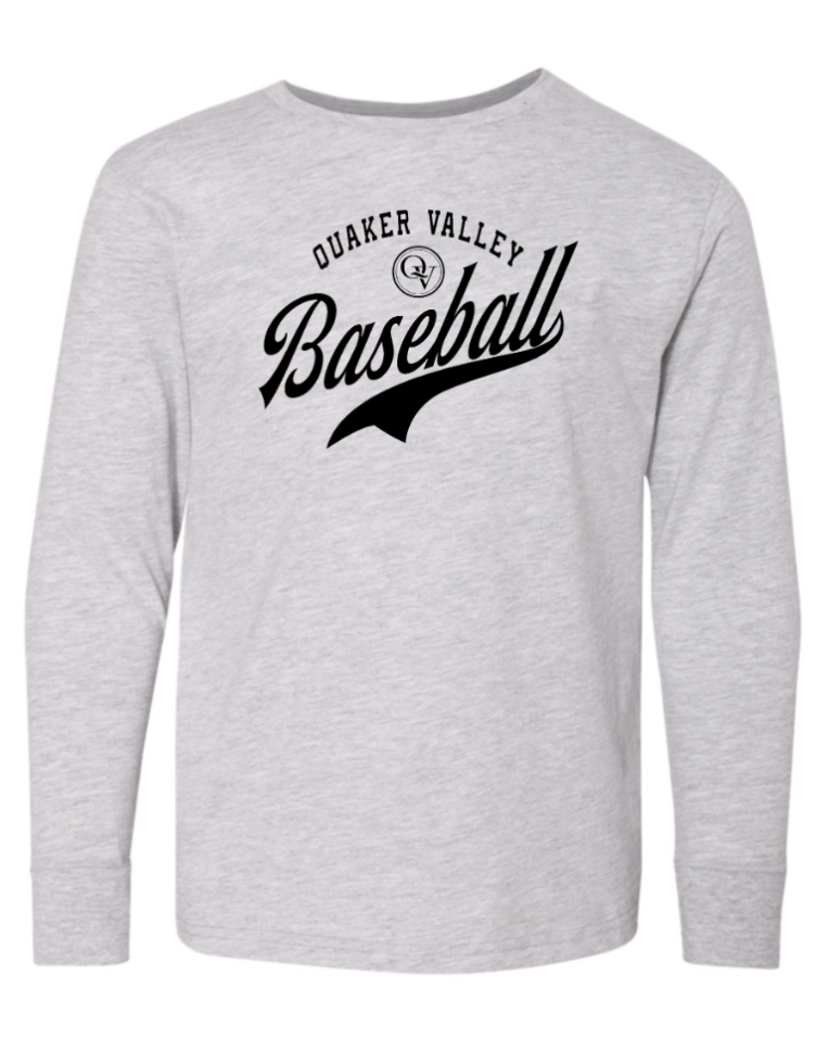 QVSB BASEBALL LAT BRAND RINGSPUN COTTON YOUTH OR ADULT LONG SLEEVE T-SHIRT