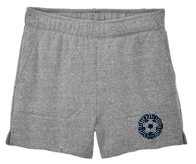 PITTSBURGH ELITE TRI-BLEND WOMEN'S FLEECE SHORTS - GREY FROST