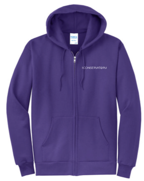 PMT CONSERVATORY PURPLE YOUTH & ADULT FULL-ZIP SWEATSHIRT